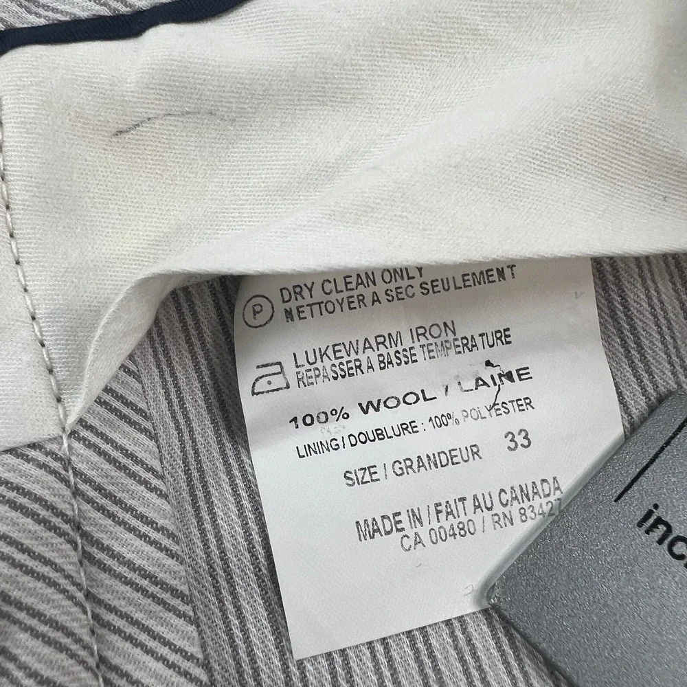 Ballin Comfort EZE Blue Super 110 Wool Pants Made in‎ Canada 33